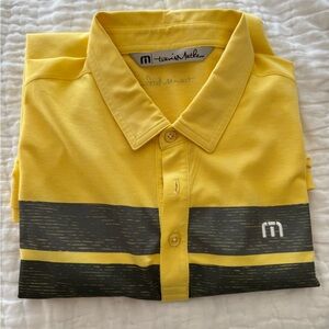 Travis Mathew Yellow and Gray Polo Shirt